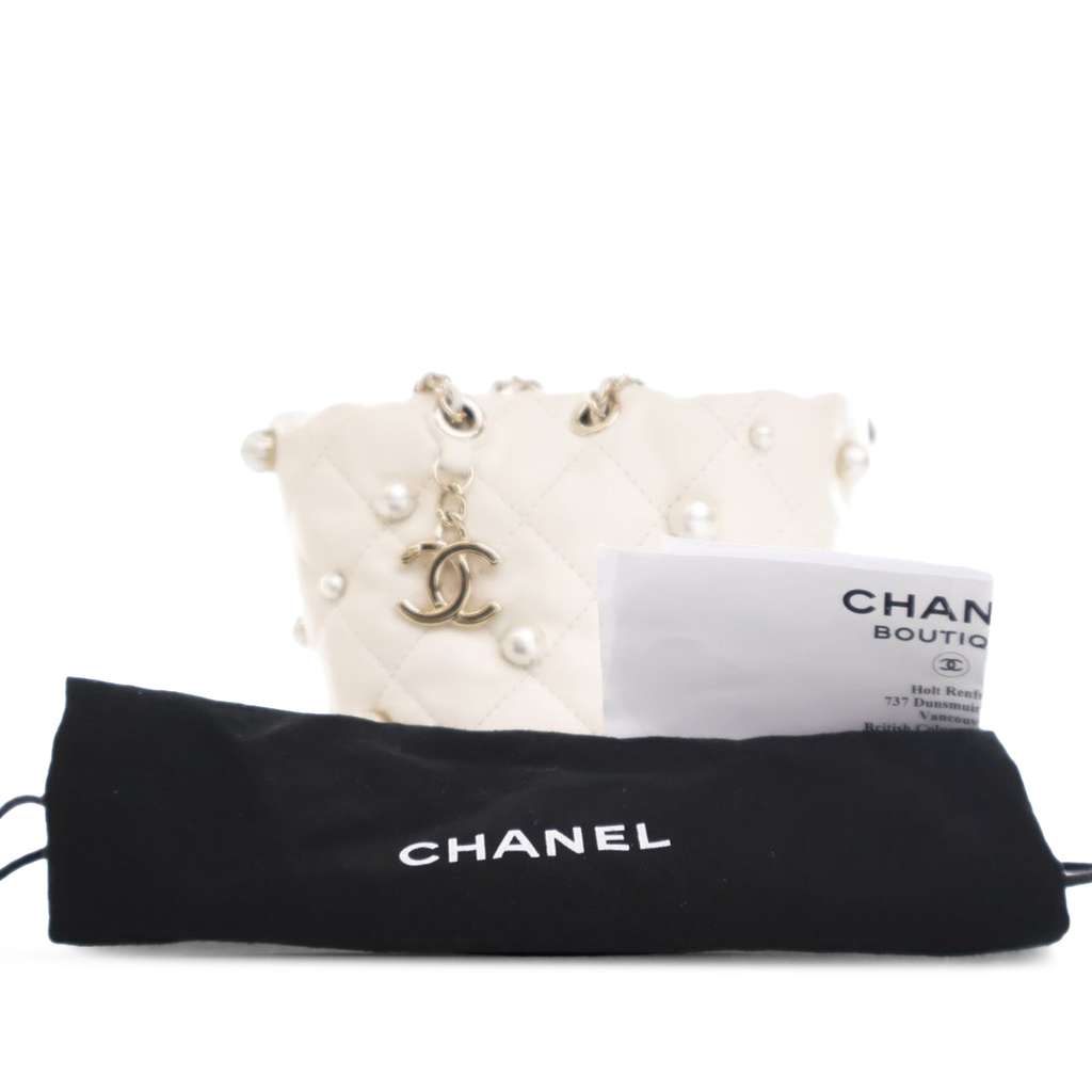 Chanel Mini Quilted Lambskin About Pearls Drawstring Bucket Bag - Image 16
