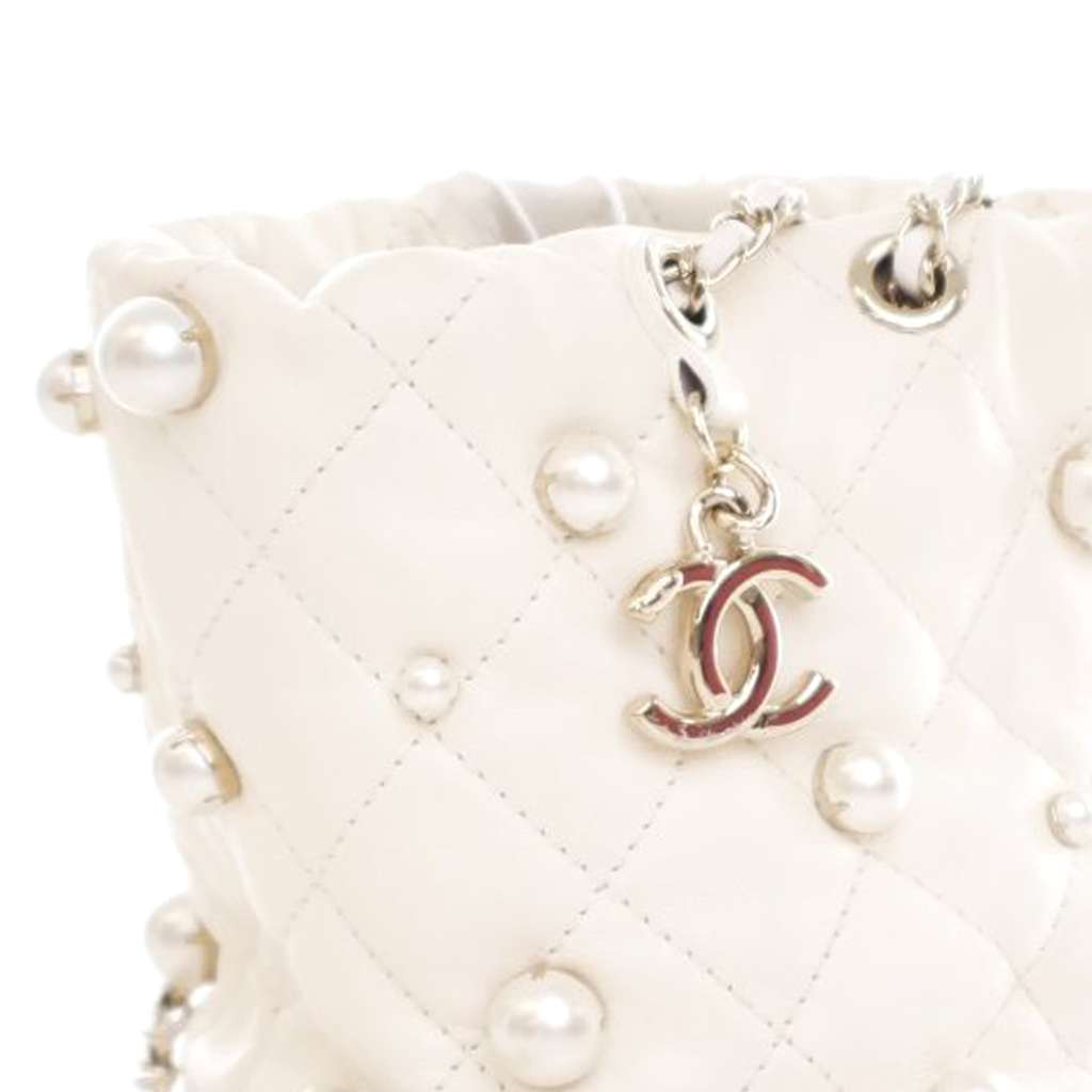Chanel Mini Quilted Lambskin About Pearls Drawstring Bucket Bag - Detail 1