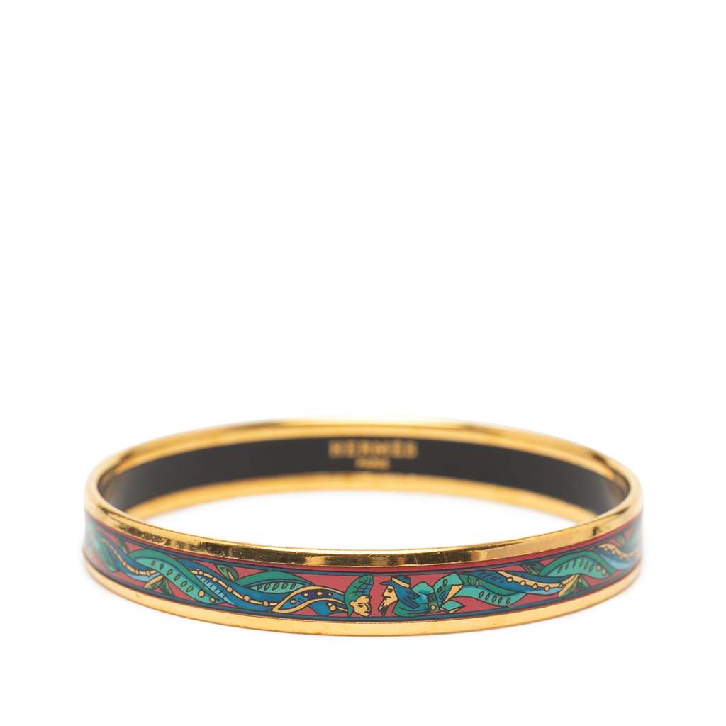 Hermès Narrow Enamel Cloisonne Bangle 65