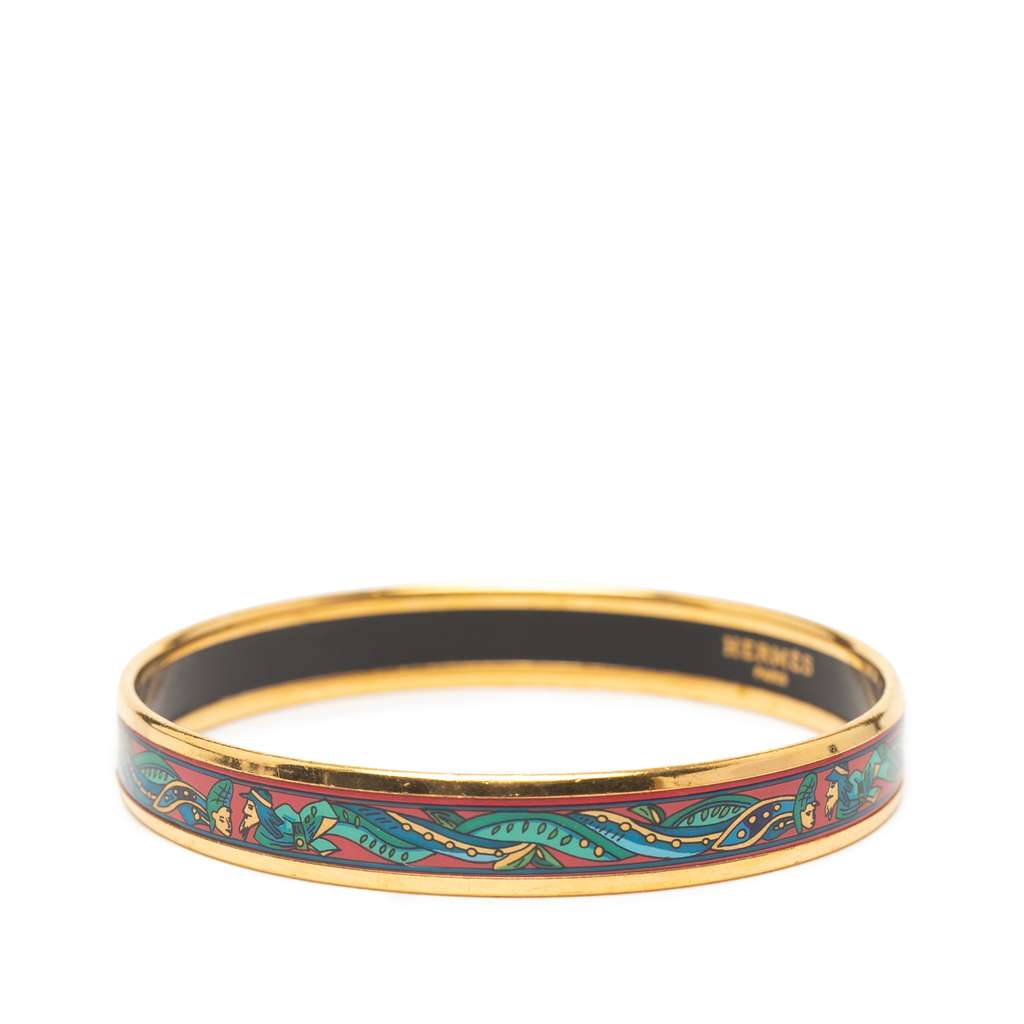 Hermès Narrow Enamel Cloisonne Bangle 65 - Back view