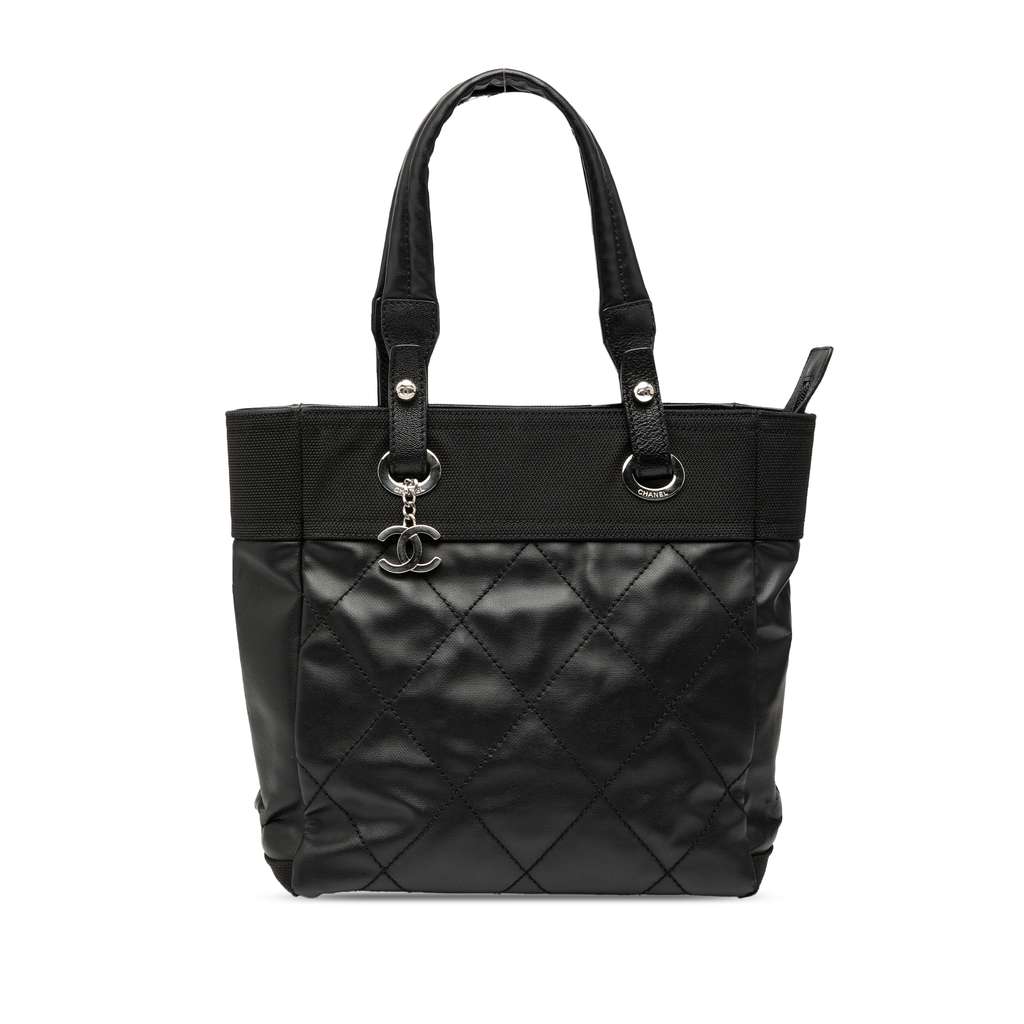 Chanel Small Quilted Coated Canvas Paris Biarritz Tote