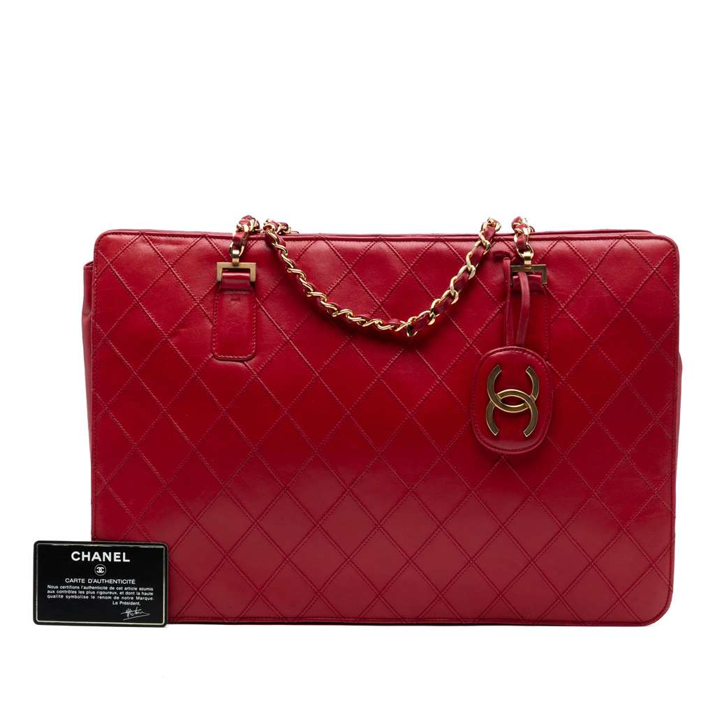 Chanel CC Quilted Lambskin Chain Tote - Detail 2