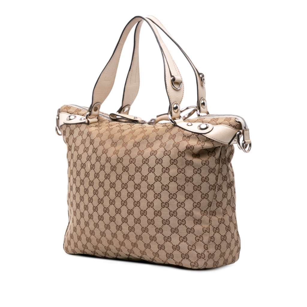 Gucci Large GG Canvas Icon Bit Satchel - Back view