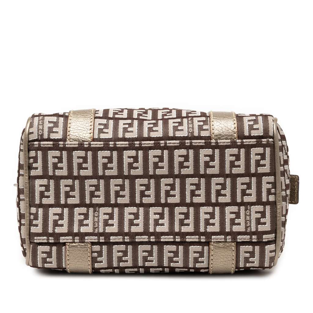 Fendi Mini Zucchino Canvas Forever Bauletto Boston Bag - Image 6