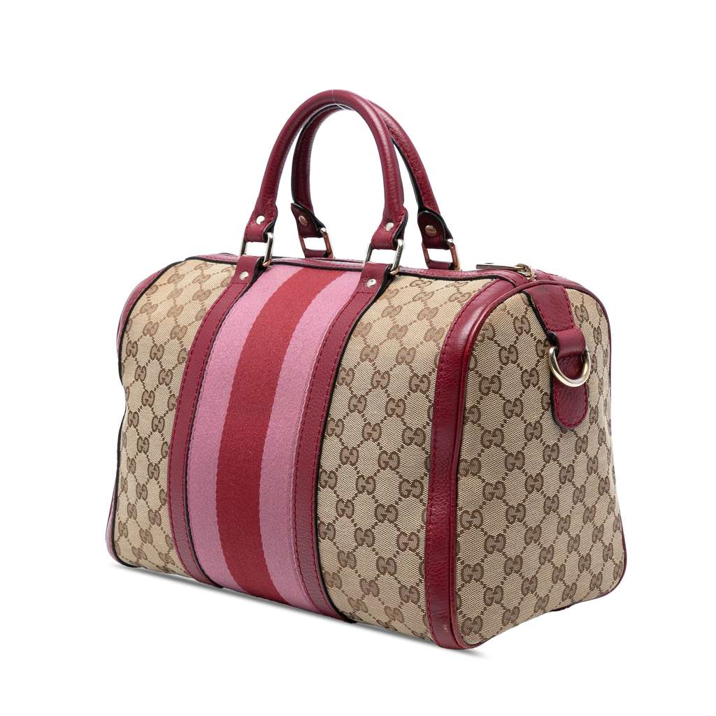 Gucci Medium GG Canvas Web Joy Boston Bag - Back view