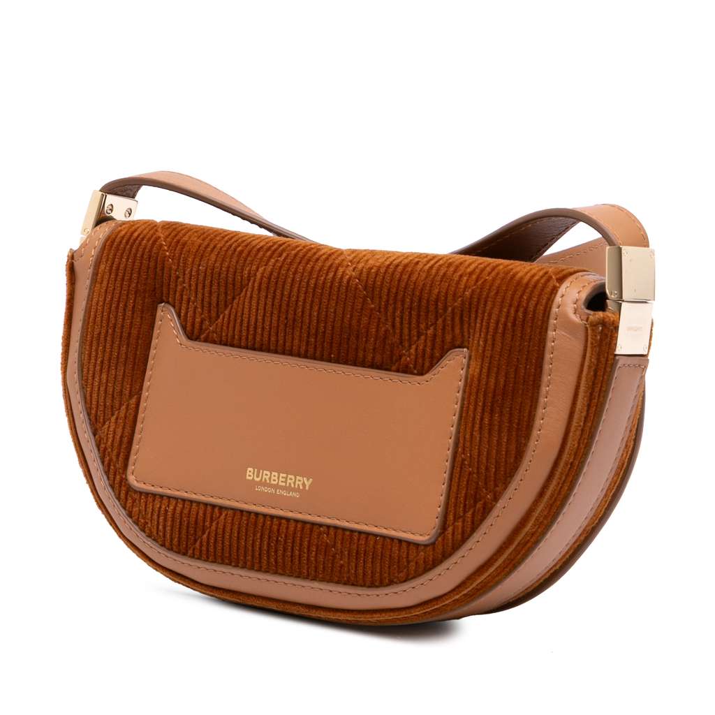 Burberry Micro Corduroy Olympia Shoulder Bag - Back view