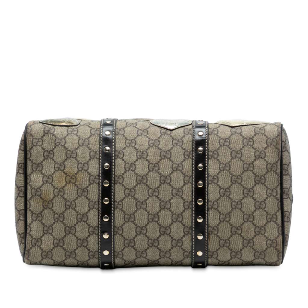 Gucci Medium GG Supreme Guccissima Heart Patches Joy Boston Bag - Image 6