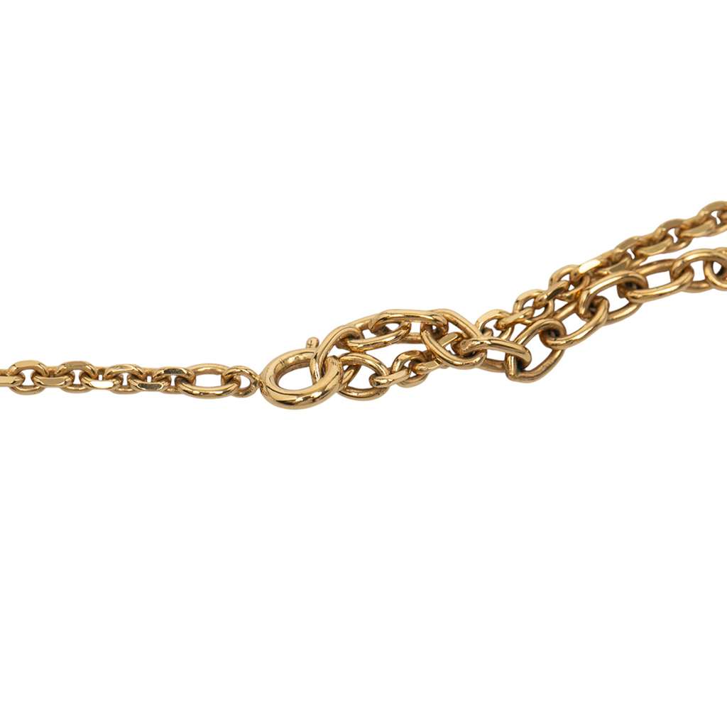 Louis Vuitton Gold Plated Crystal Gamble Necklace - 4