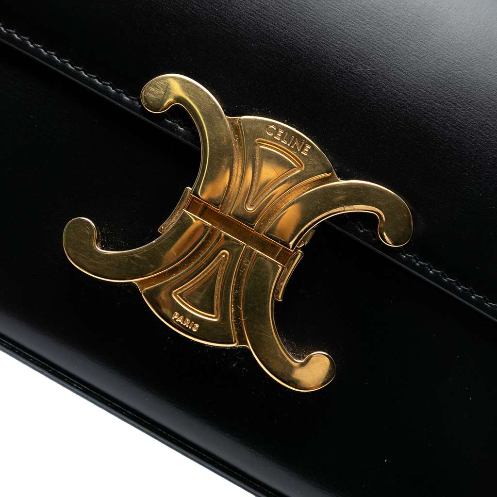 Celine Shiny Calfskin Triomphe Claude Shoulder Bag - Detail 1