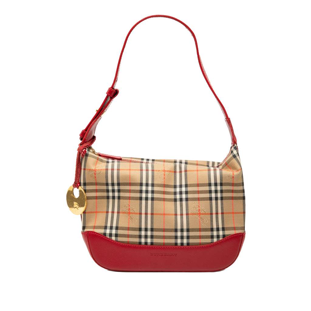 Burberry Haymarket Check Canvas Shoulder Bag