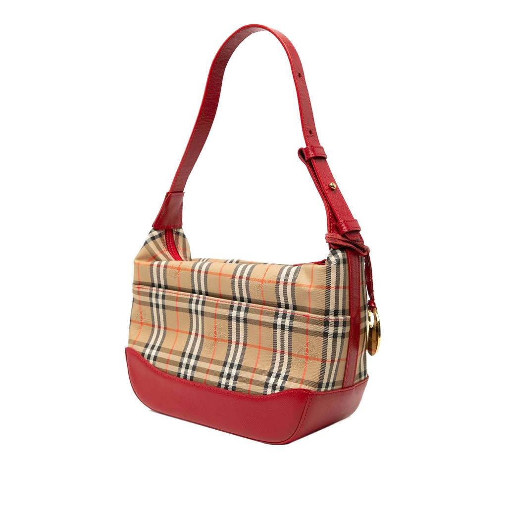 Burberry Haymarket Check Canvas Shoulder Bag - Back view