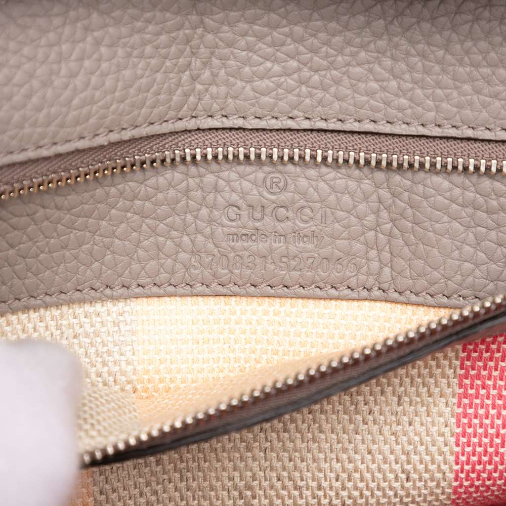 Gucci Small Leather Bamboo Daily Satchel - 5