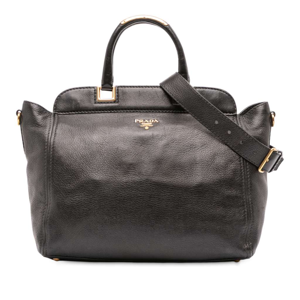 Prada Vitello Daino Frame Convertible Tote