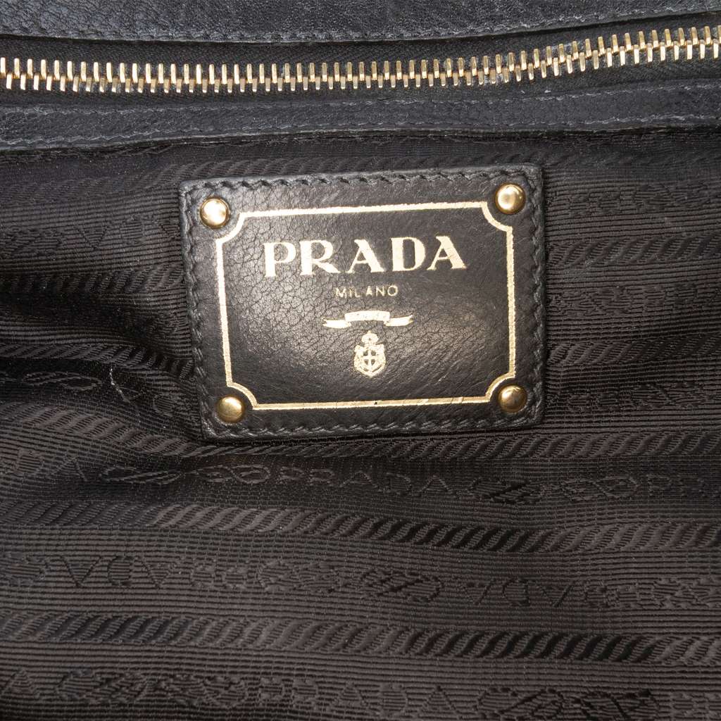 Prada Vitello Daino Frame Convertible Tote - Side view