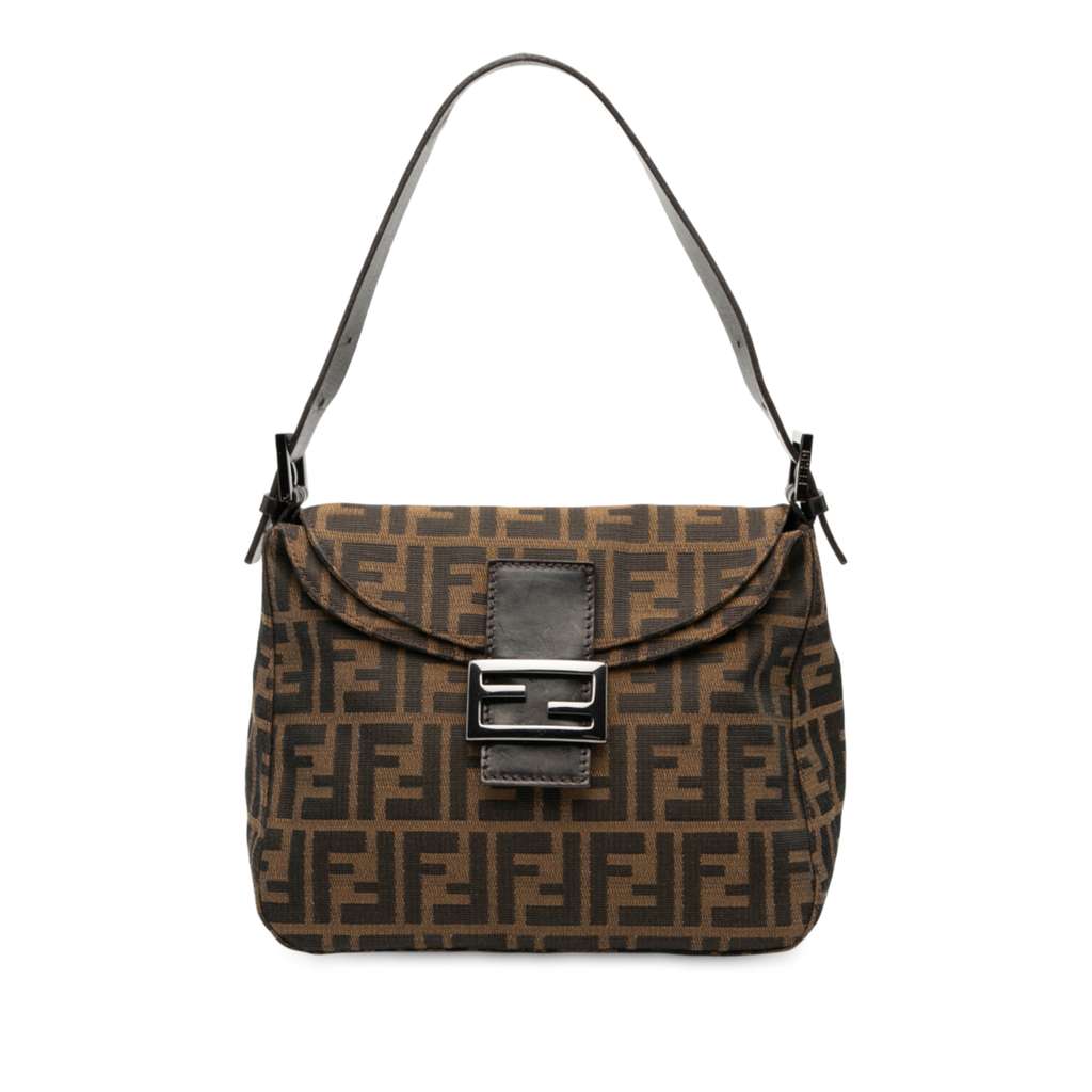Fendi Zucca Canvas Double Flap Mamma