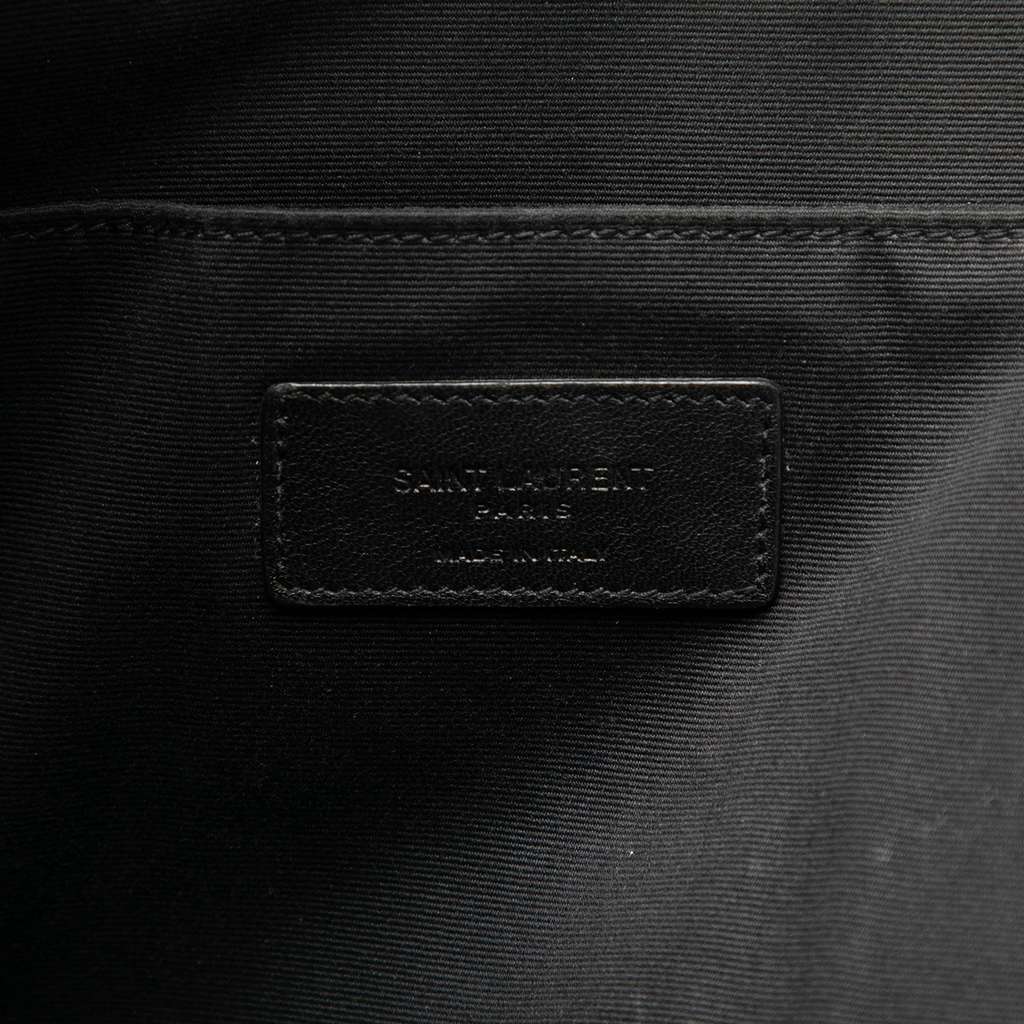 Saint Laurent Croc Embossed Leather Clutch - Side view