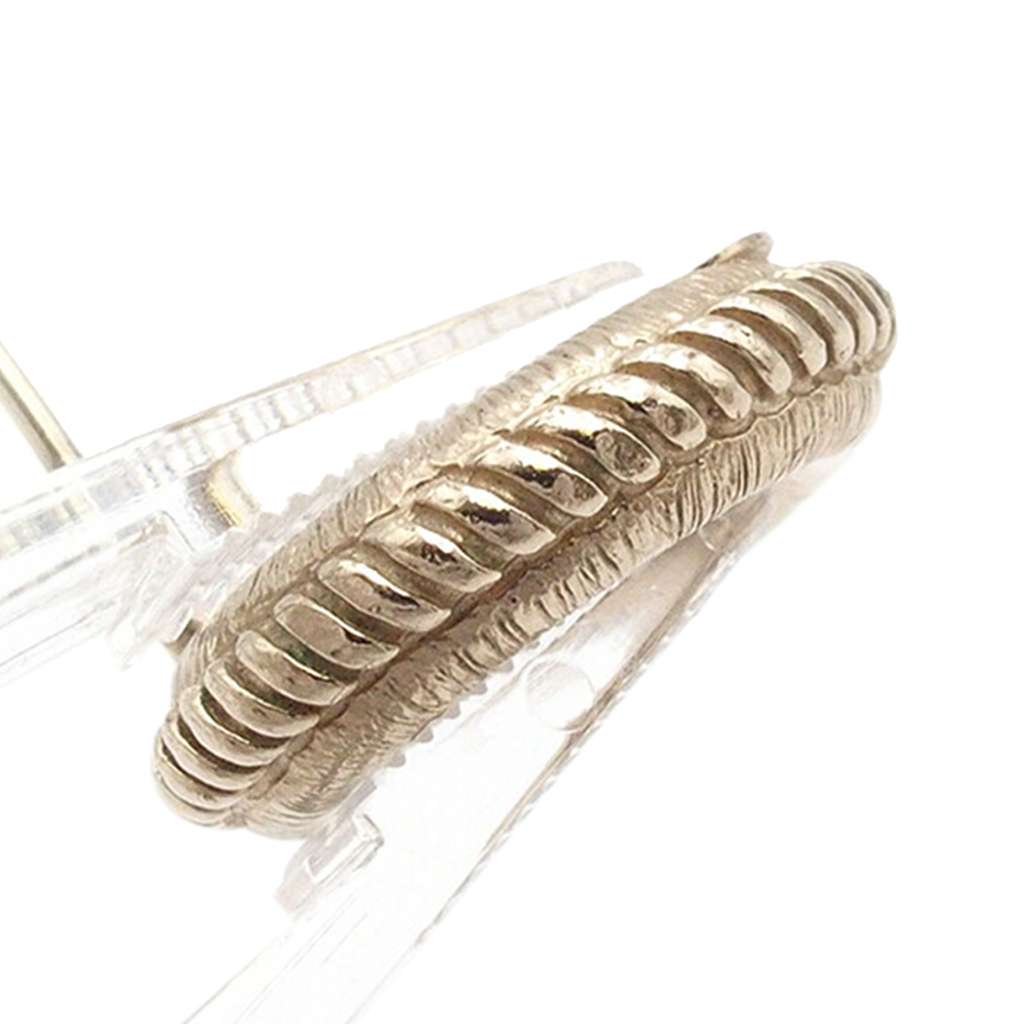 Chanel Gold Plated CC Twisted Round Push Back Earrings - Detail 2