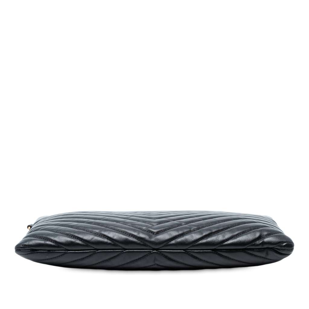 Saint Laurent Quilted Chevron Leather Monogram Document Holder - Image 6