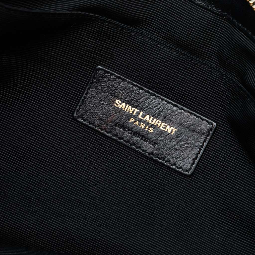 Saint Laurent Quilted Chevron Leather Monogram Document Holder - Side view