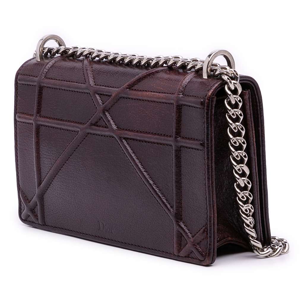 Dior Mini Grained Calfskin Diorama Flap - Back view