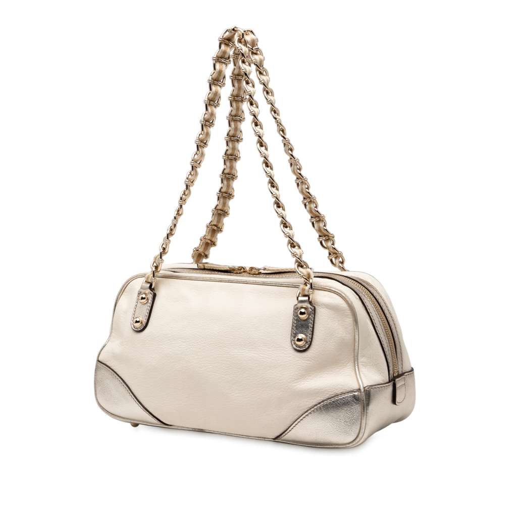 Gucci Small Leather Web Capri Shoulder Bag - Back view