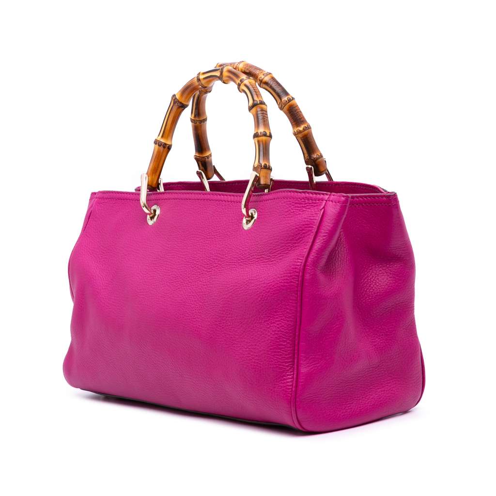 Gucci Medium Calfskin Bamboo Shopper Satchel - Back view