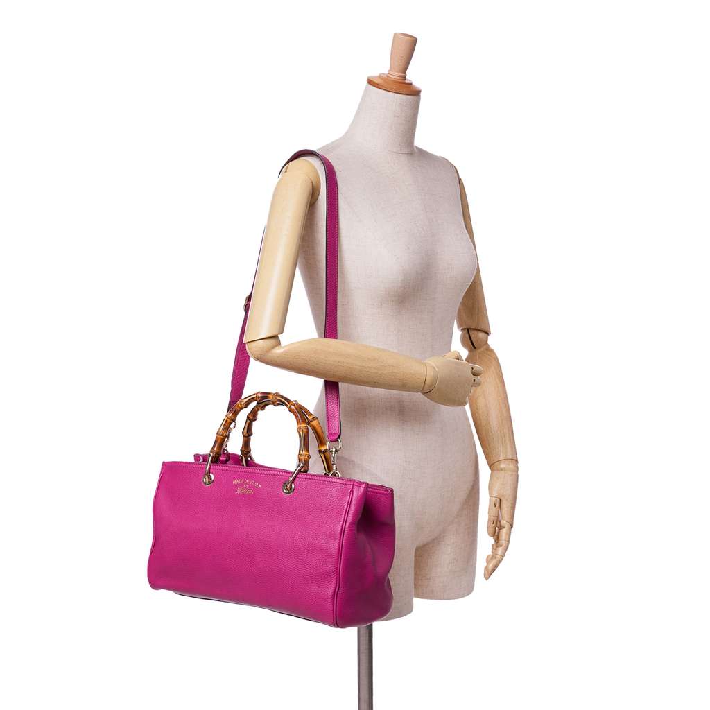 Gucci Medium Calfskin Bamboo Shopper Satchel - Image 15
