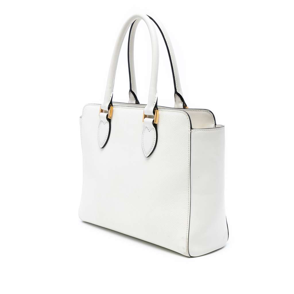 Prada Soft Calf Trimmed Saffiano Lux Open Convertible Tote - Back view