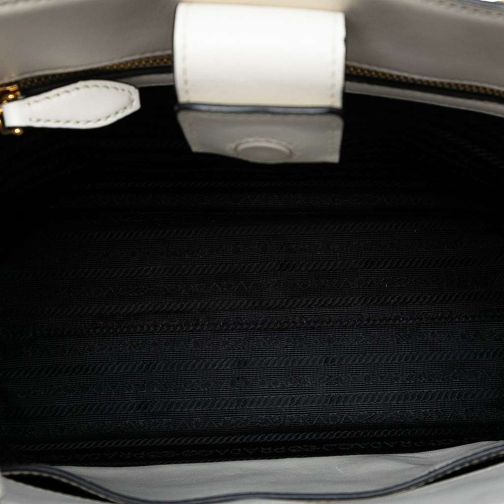 Prada Soft Calf Trimmed Saffiano Lux Open Convertible Tote - 4