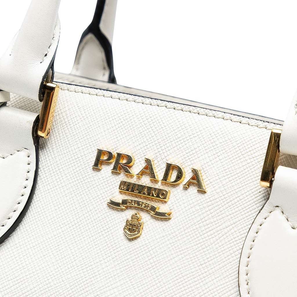 Prada Soft Calf Trimmed Saffiano Lux Open Convertible Tote - Side view