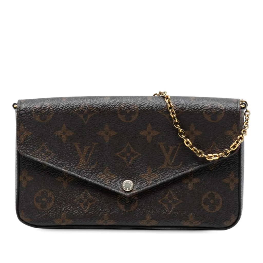 Louis Vuitton Monogram Pochette Felicie Brown Good - Front View
