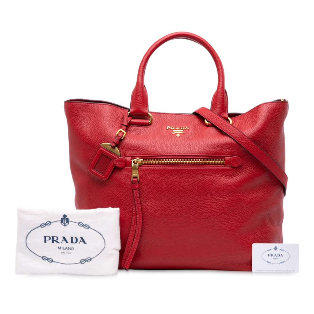 Prada Vitello Daino Open Convertible Tote - Image 14