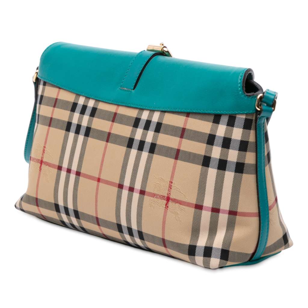 Burberry Haymarket Check Coated Canvas Leah Crossbody - Back view