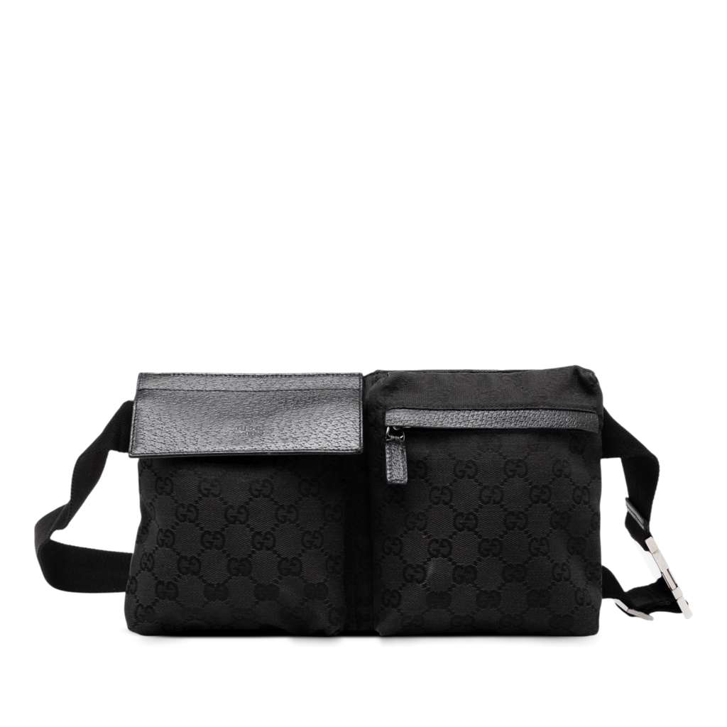 Gucci GG Canvas Double Pocket Belt Bag