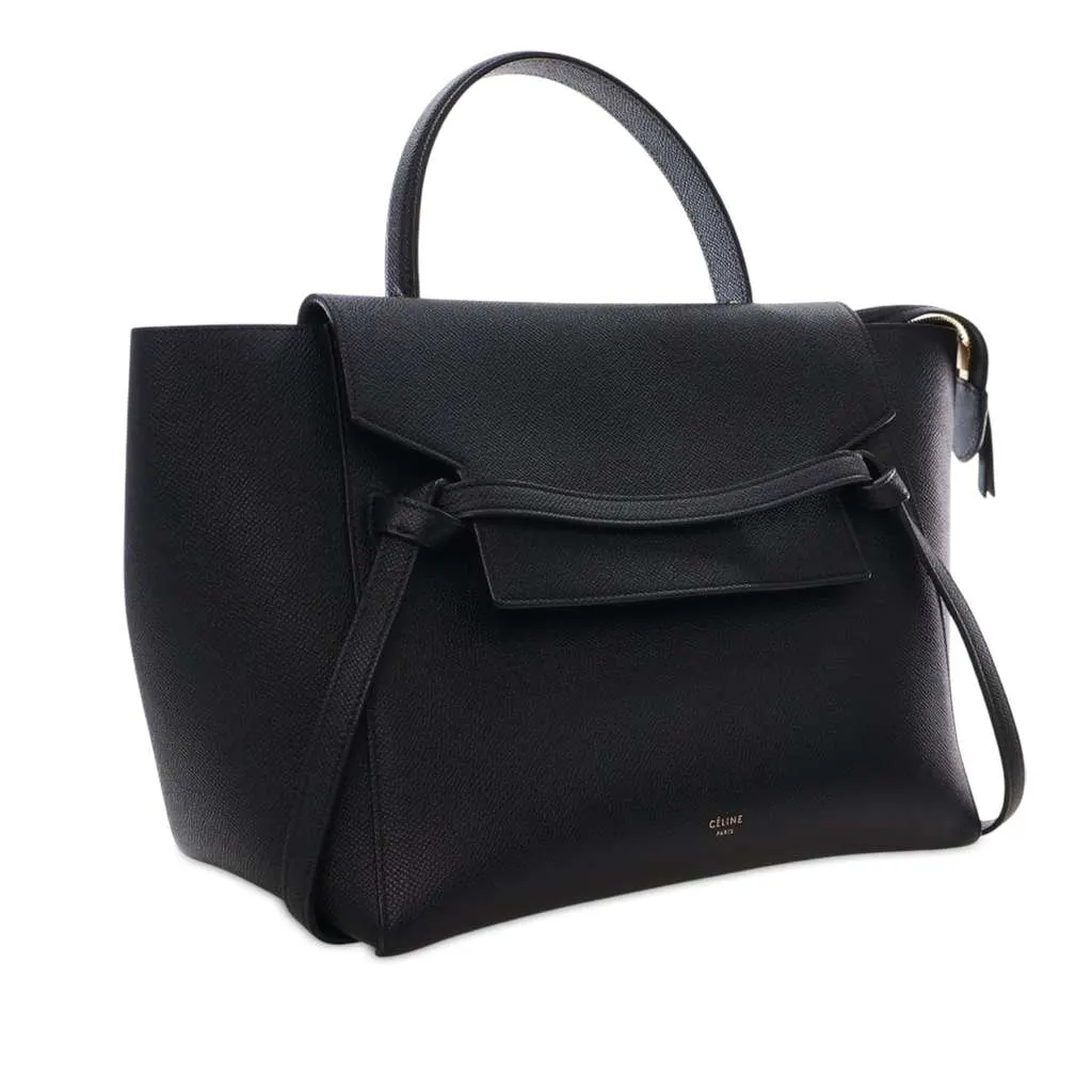 Celine Mini Grained Calfskin Belt Bag Black Leather Good - Back View