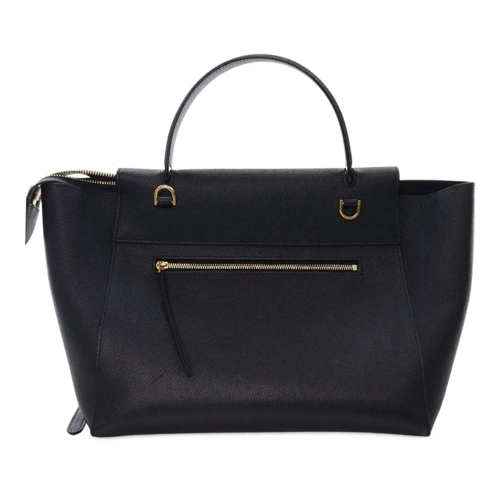 Celine Mini Grained Calfskin Belt Bag Black Leather Good - Inside View
