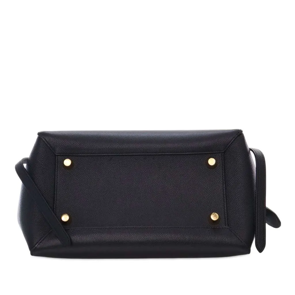 Celine Mini Grained Calfskin Belt Bag Black Leather Good - Model View