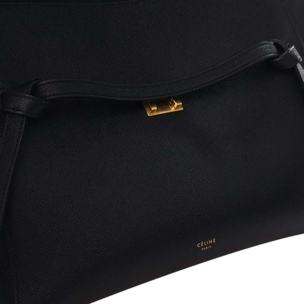 Celine Mini Grained Calfskin Belt Bag Black Leather Good - Box View