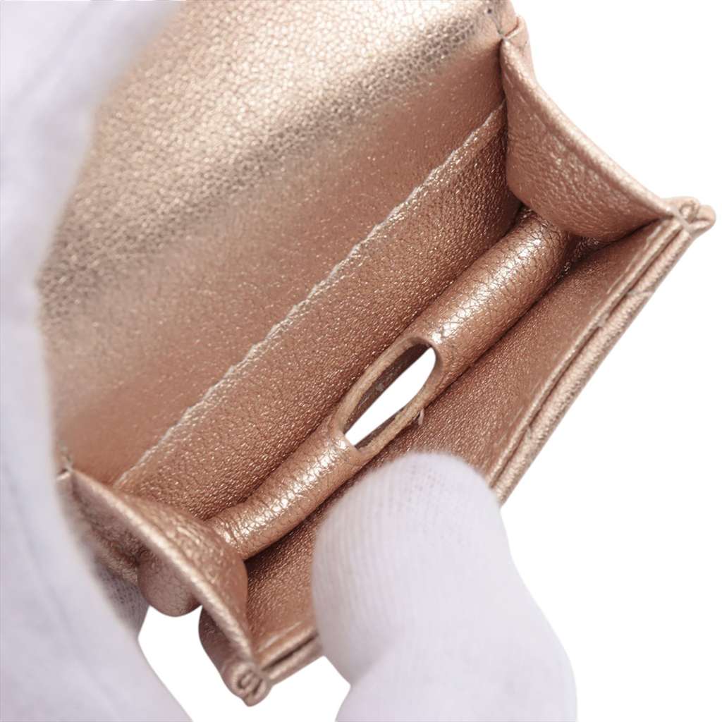 Chanel Quilted Metallic Lambskin Round Clip On Coin Purse and Airpods Case - Image 6