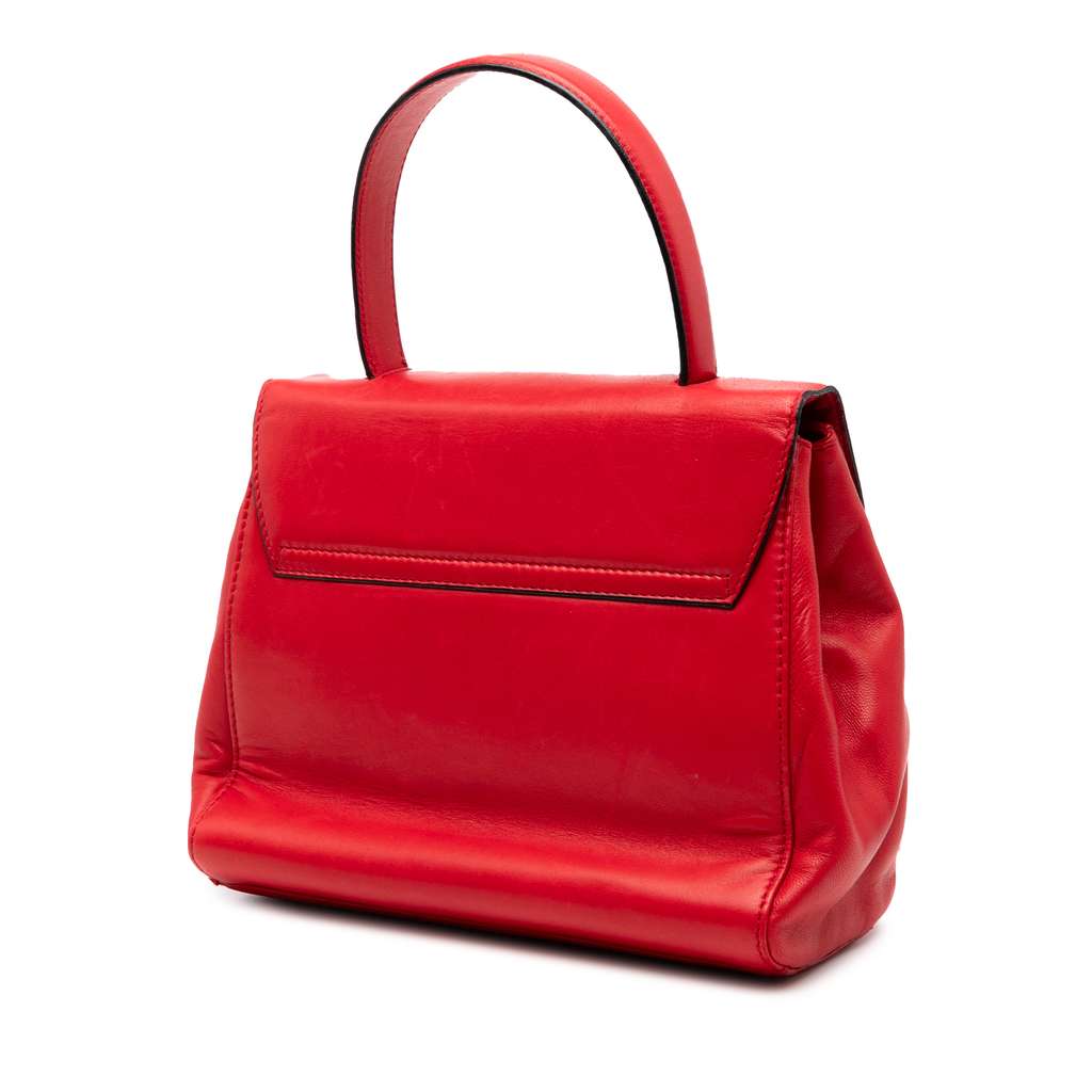 Prada Vitello Lux Embleme Top Handle Bag - Back view