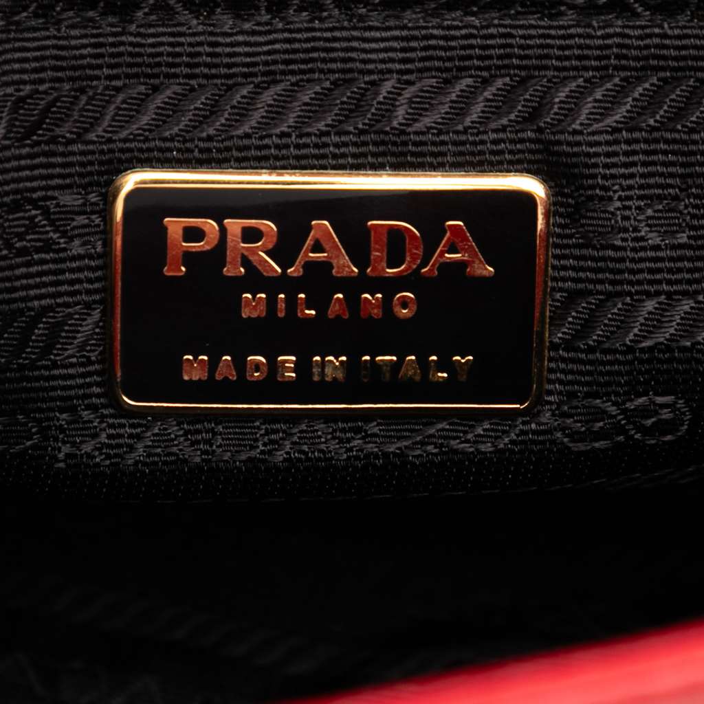 Prada Vitello Lux Embleme Top Handle Bag - Side view