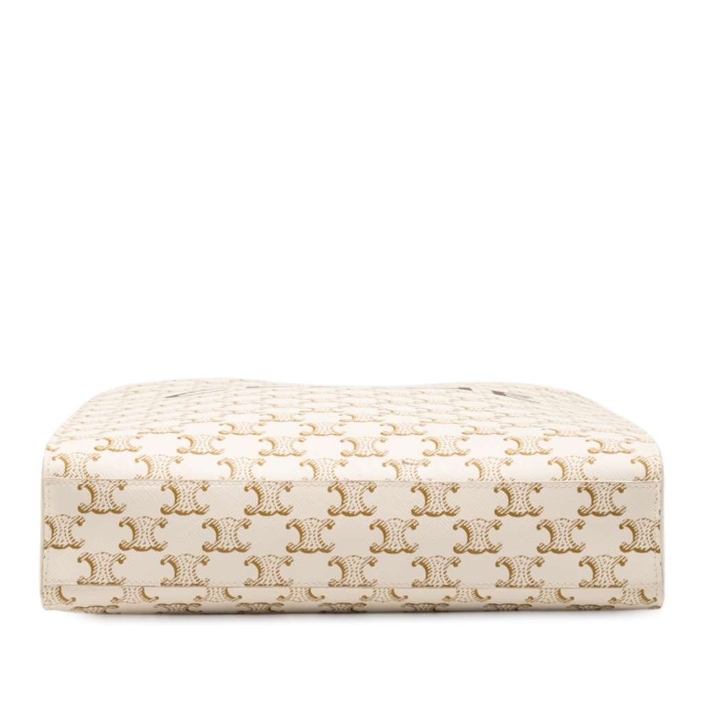 Celine Small Triomphe Coated Canvas Vertical Cabas Satchel - Image 6