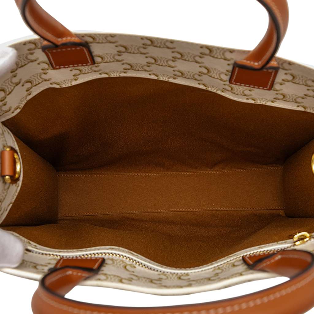 Celine Small Triomphe Coated Canvas Vertical Cabas Satchel - 4