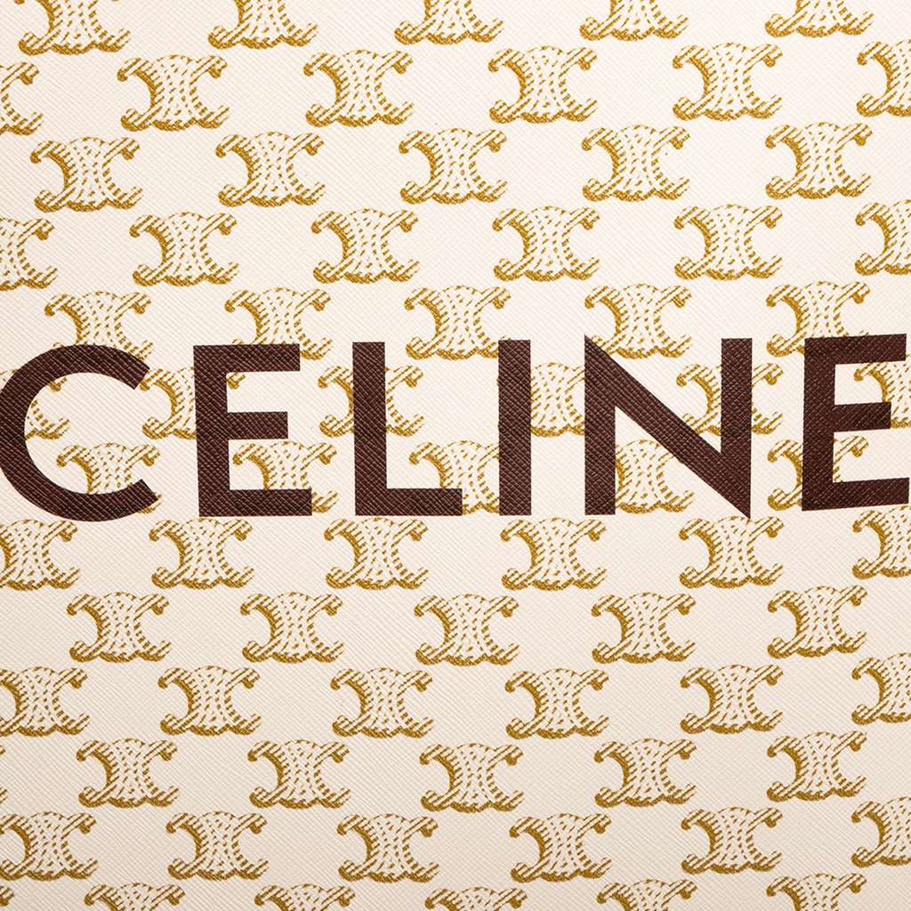 Celine Small Triomphe Coated Canvas Vertical Cabas Satchel - Detail 1