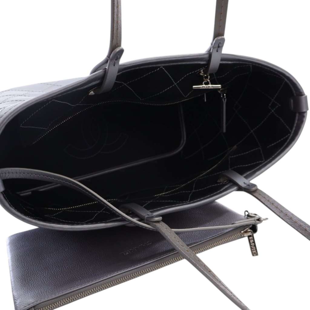 Chanel Large Quilted Metallic Caviar Shopping Fever Tote - 4