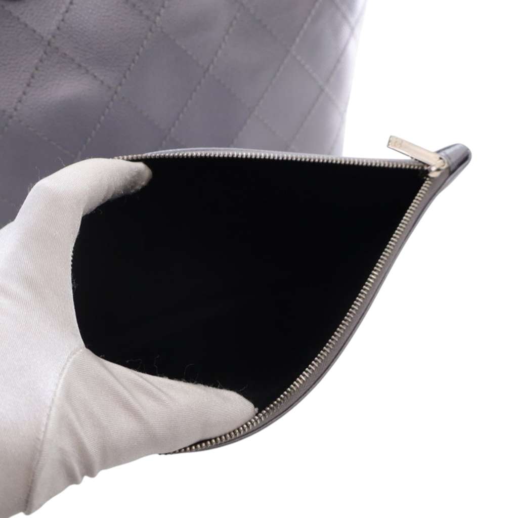 Chanel Large Quilted Metallic Caviar Shopping Fever Tote - Side view