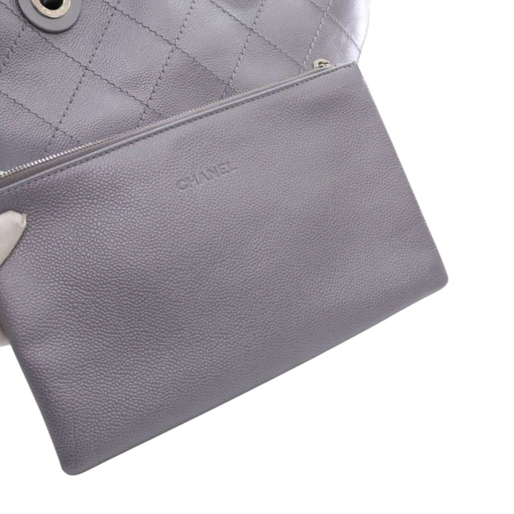 Chanel Large Quilted Metallic Caviar Shopping Fever Tote - Detail 2