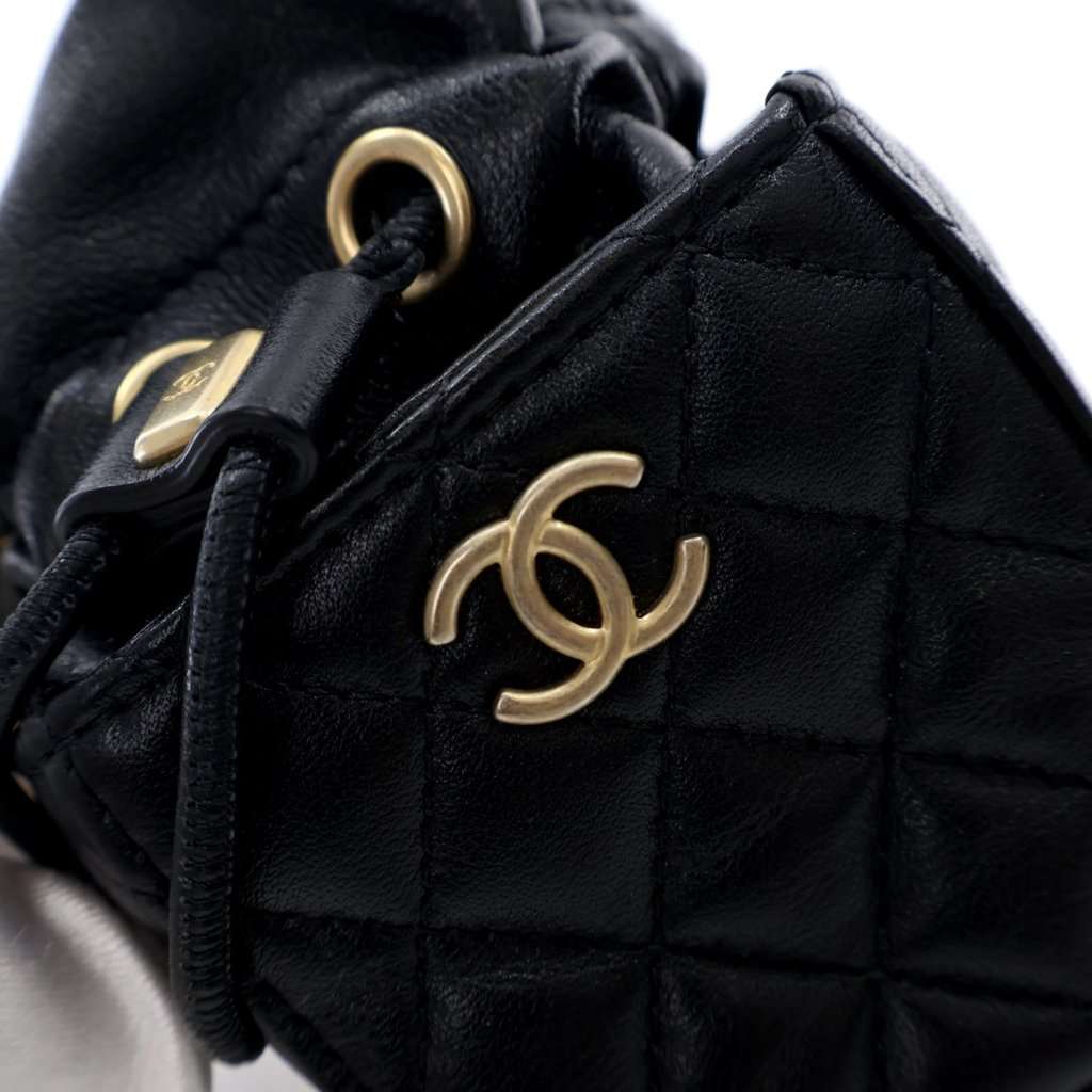 Chanel Mini Quilted Calfskin Drawstring Bucket Bag - Detail 1