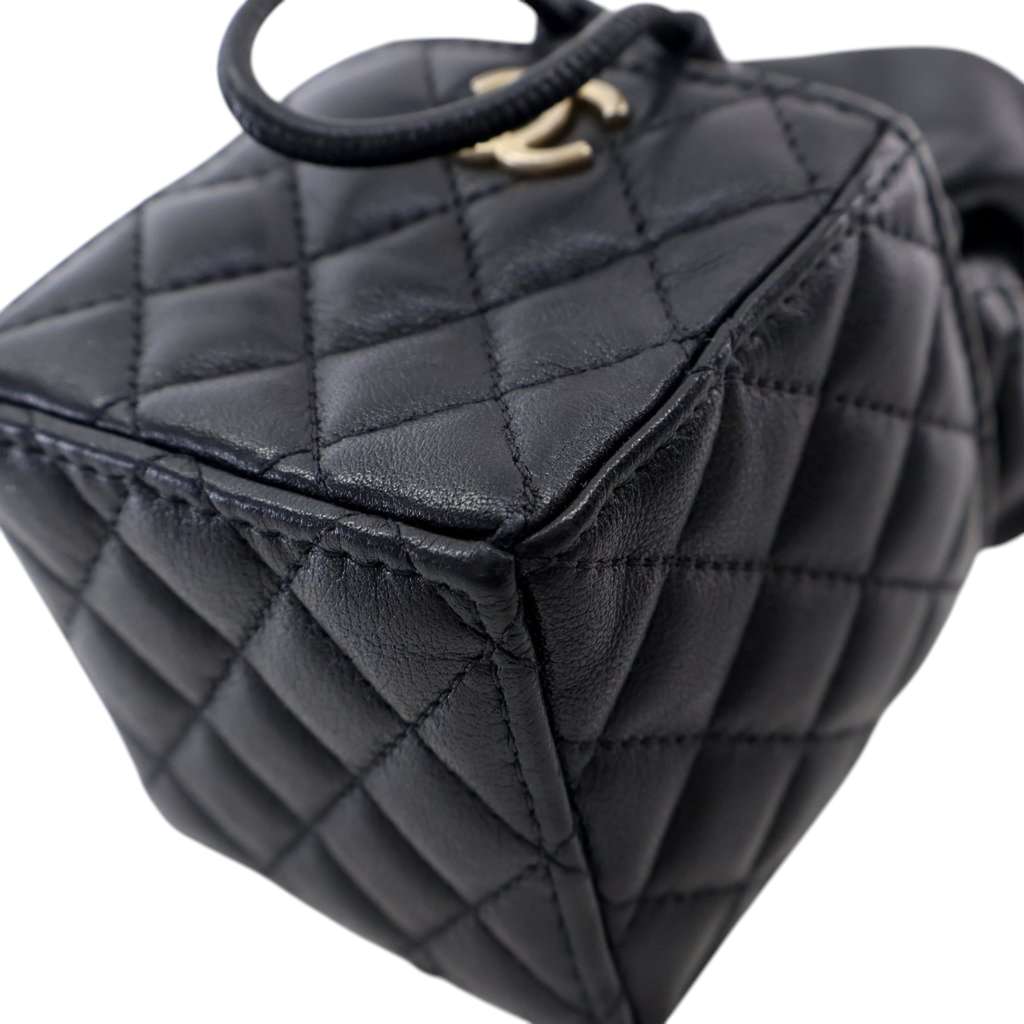 Chanel Mini Quilted Calfskin Drawstring Bucket Bag - Image 10