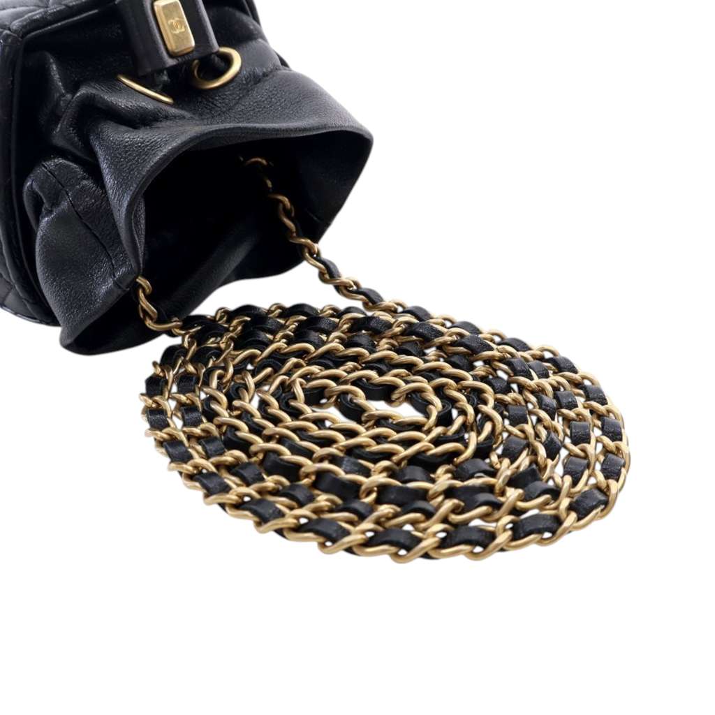 Chanel Mini Quilted Calfskin Drawstring Bucket Bag - Image 12